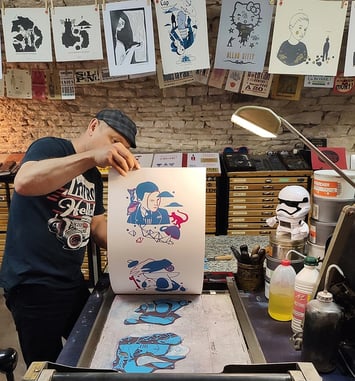 Visite de l'atelier de typographie traditionnelle Affiche Moilkan